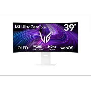 LG Monitor 39" - 39GX90SA-W (OLED; Ívelt, 21:9; 3440x1440; <1ms; 275cd; 240Hz, HDMIx2, DP; USB; HDR; FreeSync; G-sync)