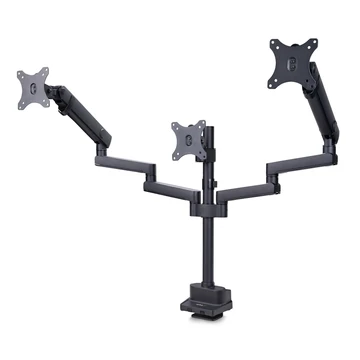 TRIPLE MONITOR DESK MOUNT TO 27INCH SCREENS SPRING ARMS