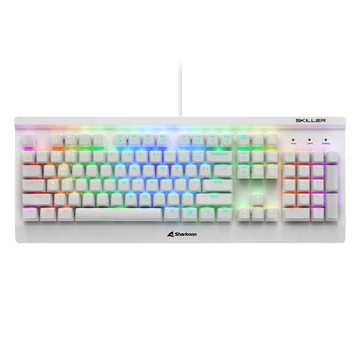 Sharkoon Billentyűzet Mechanikus - Skiller SGK3 White / Red (Kailh Red mechanika; Világítás; fehér; angol)
