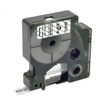 Utángyártott DYMO D1 40910 9mm x 7m átlátszó-fekete #S0720670 White Box