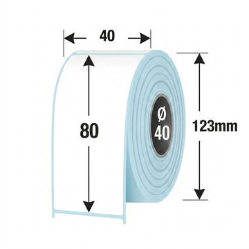 40 mm x 80 mm Papír Tekercses etikett címke Fehér (1000 címke/tekercs)