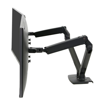 MXV DESK DUAL MONITOR ARM WITH UNDER MOUNT CLAMP MATTE BLACK