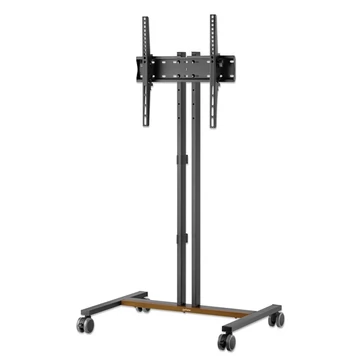 Manhattan kompakt gurulós TV állvány - 1db TV részére dönthető (34" - 55"-ig) 35kg teherb.Fekete / Barna