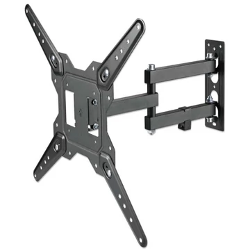Manhattan TV állvány - Fali, dönthető, forgatható, TV állvány Fekete (max.VESA:400x400)(23"-55"-ig)