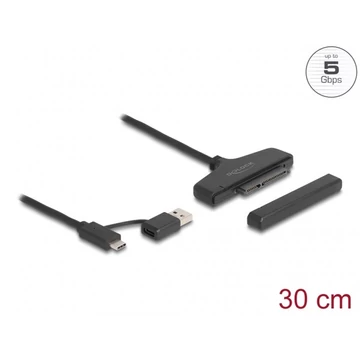DELOCK Átalakító USB Type-C vagy Type-A > SATA 6 Gb / s