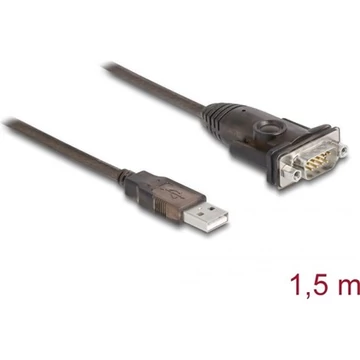 Delock USB 2.0 A -> Serial RS-232 DB9 M / M adatkábel 1.5m barna