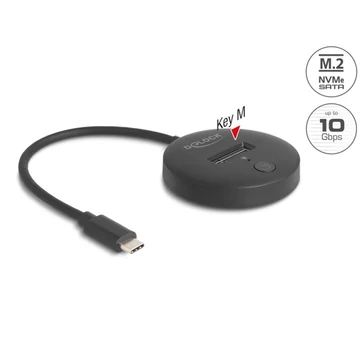 Delock 64254 M.2 dokkoló állomás - M.2 NVMe SATA SSD-hez USB Type-C apa