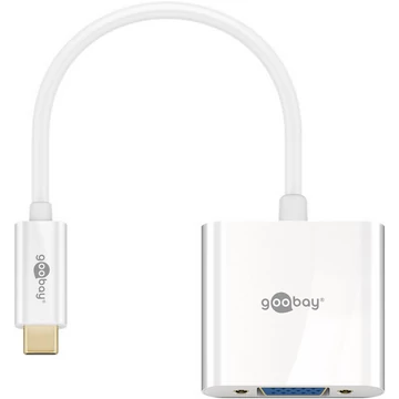 Goobay USB Type-C apa - VGA anya átalakító, fehér