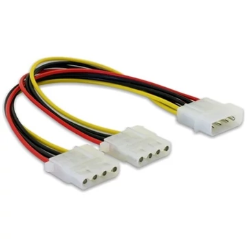 Delock Molex Power 4pin -> 2db Molex Power 4pin M / F tápkábel 0.11m