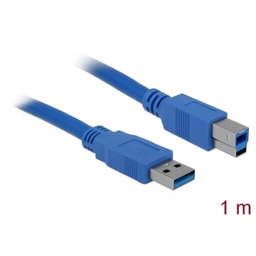 Delock Kábel - 82580 (USB3.0, A-B kábel, apa / apa, kék, 1m)