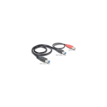 Delock Kábel - 82908 (USB-A 3.0 -> USB-A 3.0 + USB-A 2.0, apa / apa / apa, 60 cm)