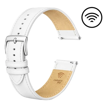 CARNEO PAY LEATHER 22MM WHITE STRAP