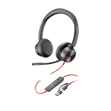 Telefonáljon zavartalanul<br>A háttérzaj kihat a produktivitására? Csökkentse a zajt, és fokozza a koncentrációját a Poly Blackwire 8225 headsettel, amely Acoustic Fence technológiával támogatott zajszűrős mikrofonnal és fejlett hibrid aktív zajszűr