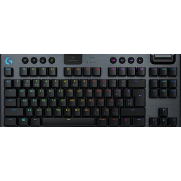 G915 TKL numerikus billentyűk nélküli LIGHTSPEED vezeték nélküli RGB megvilágítású, játékhoz tervezett mechanikus billentyűzet