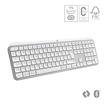 Logitech MX Keys S vezeték nélküli US International billentyűzet halványszürke (920-011588)