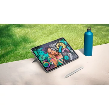 Hozzon ki többet iPad készülékéből<br>Emelje ki a szenvedélyét bárhonnan. Ismerje meg a billentyűzettokot, amely teljesen új szintre emeli a sokoldalúságot és a védelmet. A többféle használati mód lehetővé teszi, hogy egyszerűen gépelhessen, megteki