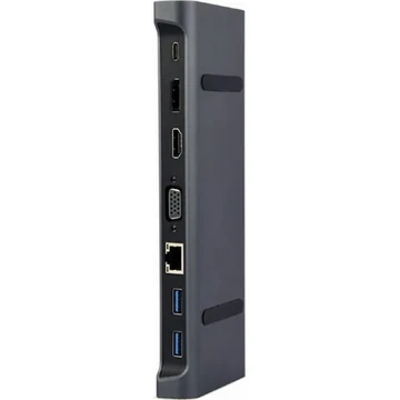 GEMBIRD A-CM-COMBO9-02 USB Type C 9in1 multi port adapter USB Hub3.0 + HDMI + DisplayPort + VGA + PD + LAN + stereo audi