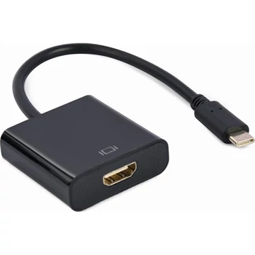 Gembird USB-C -> HDMI 1.4 M / F adapter 0.15m fekete