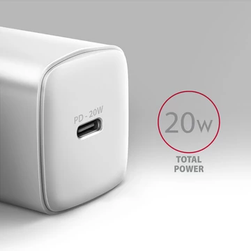 Hálózati töltő AXAGON ACU-PD20W PD3.0 & QC4+ 20w, Fehér