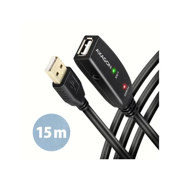AXAGON ADR-215 USB 2.0 A-M -> A-F aktív összekötő kábel, 15m