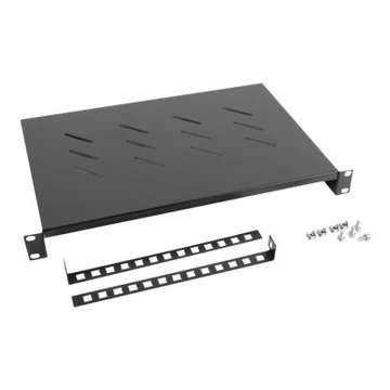 LANBERG AK-1004-B Lanberg polc 19 rack szekrényhez 600mm (1U, 483x300mm, teherbírás 25kg-ig) fek