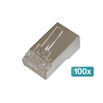 CAT 6 MODULAR PLUG ROUND 100X 8P8C SHIELD FOR ROUND CABLE