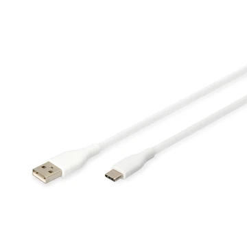 0.5M USB-A TO USB-C CABLE WHITE SILICONE/60W POWER DELIVERY