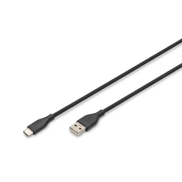 2M USB-A TO USB-C CABLE BLACK SILICONE60W POWER DELIVERY