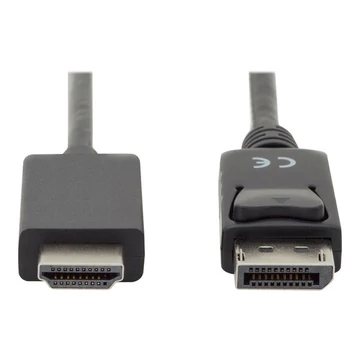 ASM AK-340303-020-S Cable DisplayPort 1.2 w/interlock 4K 60Hz UHD Type DP/HDMI A M/M black 2m