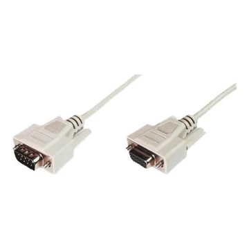 ASM AK-610203-020-E ASSMANN RS232 Extension cable DSUB9 M (plug)/DSUB9 F (jack) 2m beige