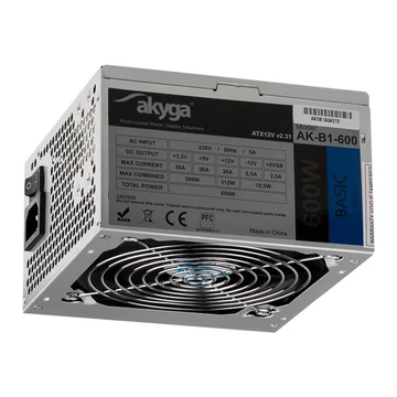 AKY AK-B1-600 Akyga Basic ATX Power Supply 600W AK-B1-600 Fan12cm P4 3xSATA PCI-E