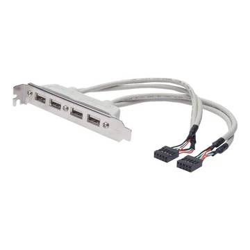 DIGITUS AK-300304-002-E Slot Bracket Cable USB 2.0 HighSpeed Type 2xIDC (5pin)/4xUSB A M/F grey 0,25m
