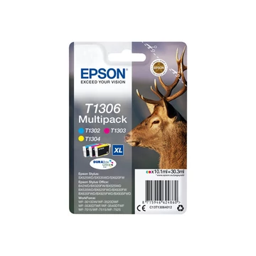 EPSON T1306 ink cartridge tri-colour extra high capacity 3 x 10.1ml 3-pack blister without alarm - DURABrite Ultra Ink
