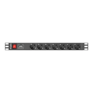 LANBERG PDU-07F-0200-BK PDU 1U 16A 7 sockets schuco 2m Black