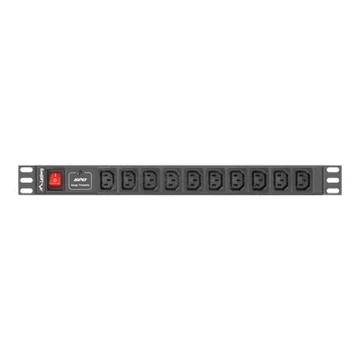 LANBERG PDU-10I-0200-IEC-BK PDU 1U 10A 10 sockets IEC C13 2m Black