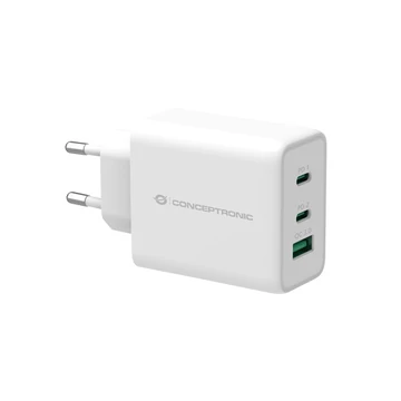 Conceptronic telefon töltő adapter - ALTHEA12W (2xUSB-C + USB-A, 65W, fehér)