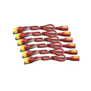 POWER CORD KIT (6 EA) LOCKING C13 TO C14 1.2M RED