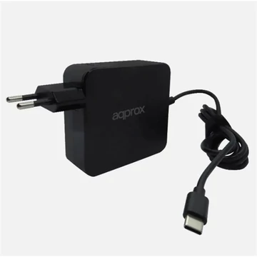 APPROX Notebook adapter 90W - Univerzális USB Type-C töltő, 5V / 3A, 9V / 3A, 12V / 3A, 15V / 3A, 20V / 4.5A, Fekete