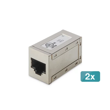 CAT 6 MODULAR COUP.SHIELD 2X 8P8C- 1:1 METAL HOUSING