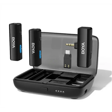 BOYA Mikrofon - BOYALINK V2.0 C2 (Vezeték nélküli, zajszűrés, fekete, USB-C)