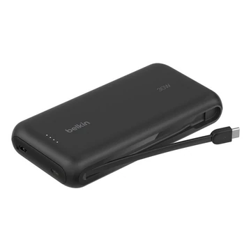 20K PD30W INTEGRATED USB-C CABLE POWER BANK BLACK