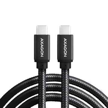 Kábel Axagon USB  Type-C - Type-C töltőkábel, PD 240W 5A, 1m, Fekete