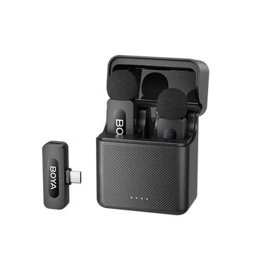 BOYA Mikrofon - BY-V30 (Vezeték nélküli, fekete, 2TX + 1RX, USB-C)