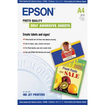 Epson öntapadós fotópapír (A4, 10 lap, 167g) Epson