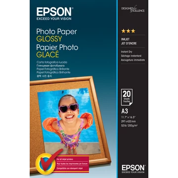 Epson fényes fotópapír (A3, 20 lap, 200g) Epson
