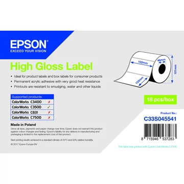 Epson magasfényű inkjet 102mm x 152mm 210 címke/tekercs Epson