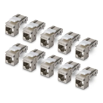 CAT6A KEYSTONE JACK 10-PACK 10-PACK90-DEGREE/TOOLLESS/SHIELD