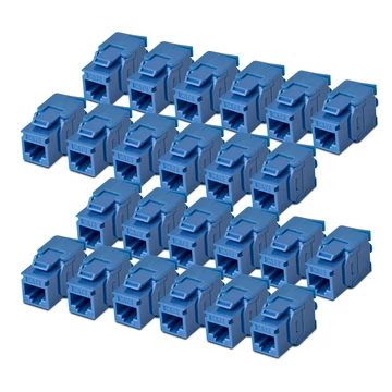 CAT6 KEYSTONE JACK 24-PACK 24-PACK180-DEGREE TOOLLESS BLUE