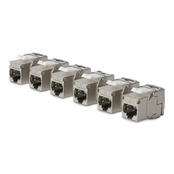 CAT8 KEYSTONE JACK 6-PACK 6-PACK180-DEGREE/TOOLLESS/SHIELD