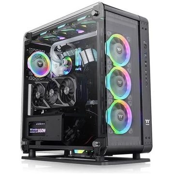 Thermaltake Core P6 TG táp nélküli ablakos Mid Tower számítógépház fekete (Sérült csomagolás!)